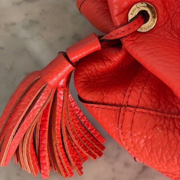 KATE SPADE Orange Leather Stevie Southport Avenue Flame Satchel - Picture 14 of 17